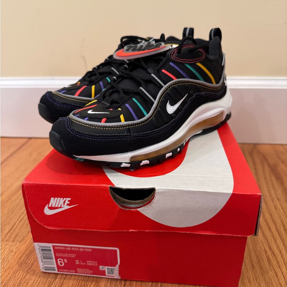 Nike Kids Air Max 97 Black with Rainbow Accents